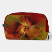 抽象芸術赤オレンジ色の茶色の緑のフラクタルアートフラワー ドップキット (正面)