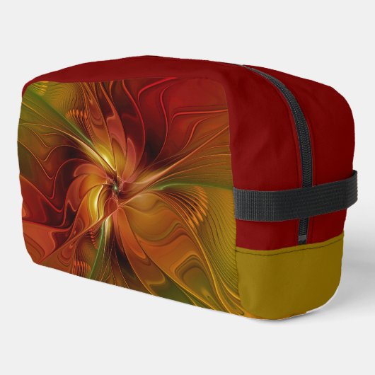 抽象芸術赤オレンジ色の茶色の緑のフラクタルアートフラワー ドップキット (左コーナー)