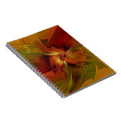 抽象芸術赤オレンジ色の茶色の緑のフラクタルアートフラワー ノートブック (右側)