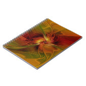 抽象芸術赤オレンジ色の茶色の緑のフラクタルアートフラワー ノートブック (左側)