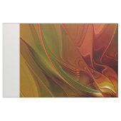 抽象芸術赤オレンジ色の茶色の緑のフラクタルアートフラワー ファブリック (ファットクウォーター)