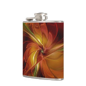 抽象芸術赤オレンジ色の茶色の緑のフラクタルアートフラワー フラスク (左)