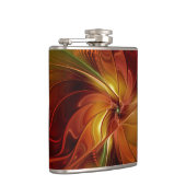 抽象芸術赤オレンジ色の茶色の緑のフラクタルアートフラワー フラスク (右)