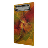抽象芸術赤オレンジ色の茶色の緑のフラクタルアートフラワー ミニクリップボード (アングル2)
