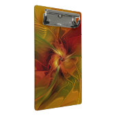 抽象芸術赤オレンジ色の茶色の緑のフラクタルアートフラワー ミニクリップボード (アングル)