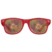 抽象芸術赤オレンジ色の茶色の緑のフラクタルアートフラワー レトロサングラス (正面)