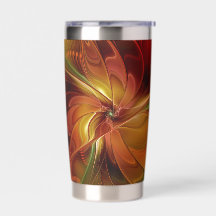 抽象芸術赤オレンジ色の茶色の緑のフラクタルアートフラワー