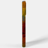 抽象芸術赤オレンジ色の茶色の緑のフラクタルアートフラワー Case-Mate iPhoneケース (裏面 / 右)