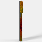 抽象芸術赤オレンジ色の茶色の緑のフラクタルアートフラワー Case-Mate iPhoneケース (裏面 / 右)