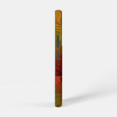 抽象芸術赤オレンジ色の茶色の緑のフラクタルアートフラワー SAMSUNG GALAXYケース (右側面)