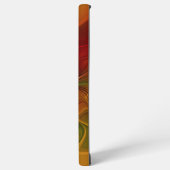 抽象芸術赤オレンジ色の茶色の緑のフラクタルアートフラワー SAMSUNG GALAXYケース (左側面)