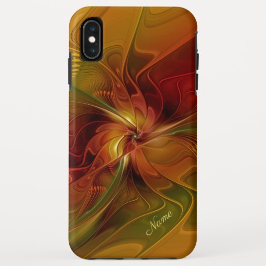抽象芸術赤オレンジ色の茶色の緑のフラクタルアート名 Case-Mate iPhoneケース (裏面)