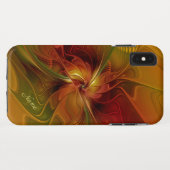 抽象芸術赤オレンジ色の茶色の緑のフラクタルアート名 Case-Mate iPhoneケース (裏面(横))