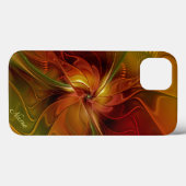抽象芸術赤オレンジ色の茶色の緑のフラクタルアート名 Case-Mate iPhoneケース (裏面 (横))