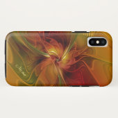 抽象芸術赤オレンジ色の茶色の緑のフラクタルアート名 Case-Mate iPhoneケース (裏面(横))