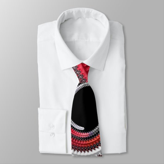 抽象芸術赤グラデーション緩和曲線フラクタル ネクタイ (タイ)