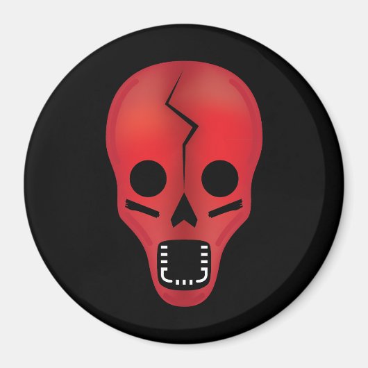 抽象芸術赤スカル マグネット (正面)