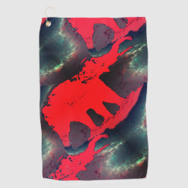 抽象芸術赤スケッチで非常に素朴な効果を持つ ゴルフタオル