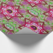 抽象芸術赤ピンクパープル明るい赤紫色星と宝石 ラッピングペーパー (角)