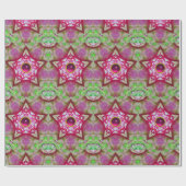 抽象芸術赤ピンクパープル明るい赤紫色星と宝石 ラッピングペーパー (フラット)