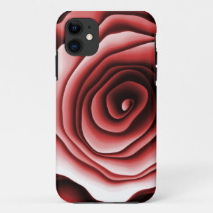 抽象芸術赤フローラエレガント モダン iPhone 11 ケース
