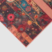 抽象芸術赤フローラキルトスタイルデコパージュL+R 142 薄葉紙 (詳細)