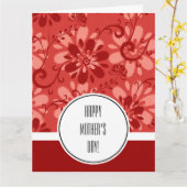 抽象芸術赤フローラ カード (黄色い花)