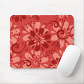 抽象芸術赤フローラ マウスパッド (マウス)