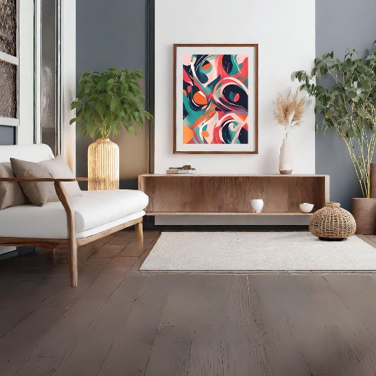 抽象芸術赤モダン絵ポスター ポスター