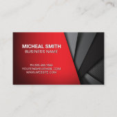 抽象芸術赤及び暗色炭素繊維パネル 名刺 (正面)