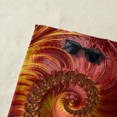 抽象芸術赤炎フラクタル ビーチタオル (インサイチュ)