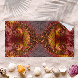 抽象芸術赤炎フラクタル ビーチタオル