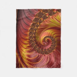 抽象芸術赤炎フラクタル フリースブランケット