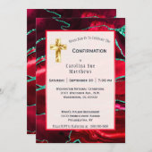 抽象芸術赤瑪瑙の水彩確認 招待状 (正面/裏面)