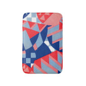 抽象芸術赤白と青のプリント バスマット (正面縦)