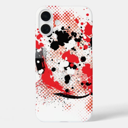 抽象芸術赤白と黒の絵を描（ばちゃばちゃ）跳ねる Case-Mate iPhoneケース (裏面)