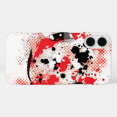 抽象芸術赤白と黒の絵を描（ばちゃばちゃ）跳ねる Case-Mate iPhoneケース (裏面 (横))