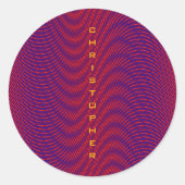 抽象芸術赤紫パタ鮮やかーンモダンカスタム ラウンドシール (正面)