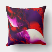抽象芸術赤紫色フラクタルファンタジー クッション (裏面)