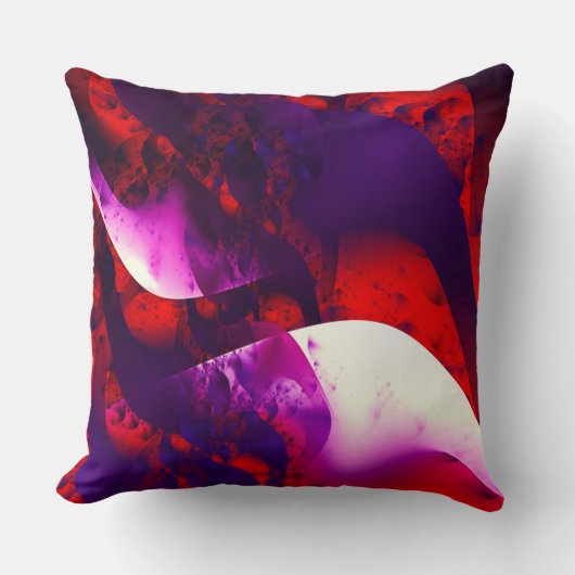 抽象芸術赤紫色フラクタルファンタジー クッション (正面)