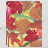 抽象芸術赤茶色紅葉スクラップブック紙 (正面/裏面)