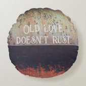 抽象芸術赤褐色の錆 ラウンドクッション (正面)