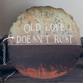 抽象芸術赤褐色の錆 ラウンドクッション