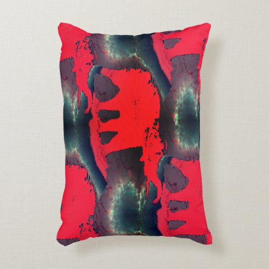 抽象芸術赤象スケッチ、非常に素朴な効果 アクセントクッション (正面(垂直))