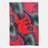 抽象芸術赤象スケッチ、非常に素朴な効果 キッチンタオル (縦)