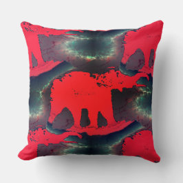 抽象芸術赤象スケッチ、非常に素朴な効果 クッション