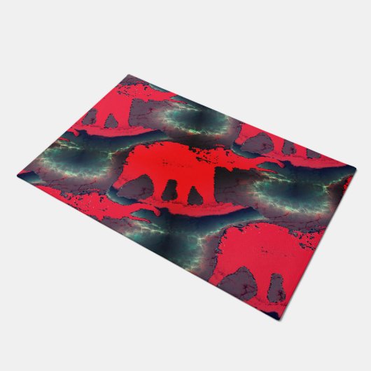 抽象芸術赤象スケッチ、非常に素朴な効果 ドアマット (アングル)