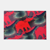 抽象芸術赤象スケッチ、非常に素朴な効果 ドアマット (正面)