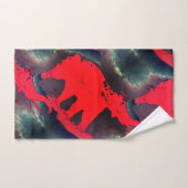 抽象芸術赤象スケッチ、非常に素朴な効果 バスタオルセット (ハンドタオル)