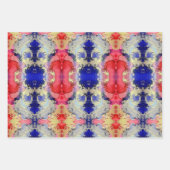 抽象芸術赤金ゴールド紫 ラッピングペーパーシート (正面3)